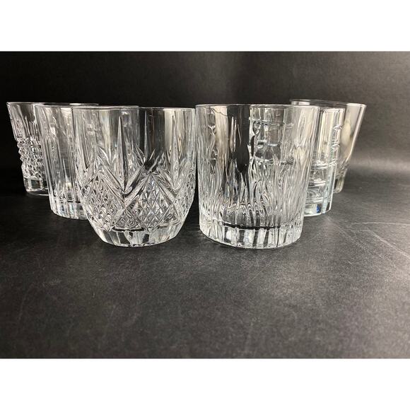 Curated Set of 6 Unique Whiskey Glasses - Vintage Barware, Assorted Designs - Picture 1 of 7